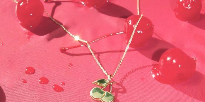 768x1024 Cherries Necklace | Aesthetic | Red aesthetic, Cherry necklace, Pink