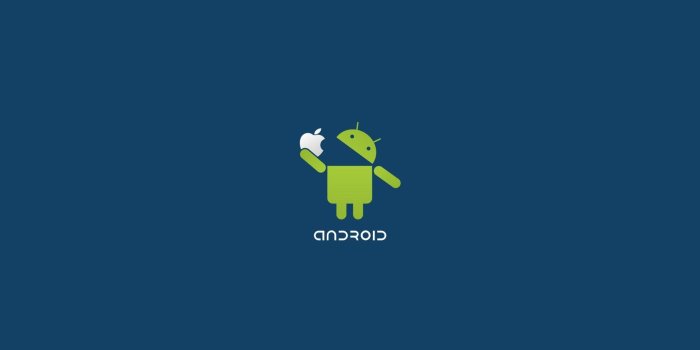 1920x1200 Android Logo Eat Apple Funny Desktop Wallpaper
