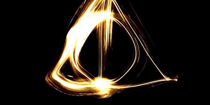 2560x1024 Download Lighting Harry Potter Deathly Hallows Symbols for Dual