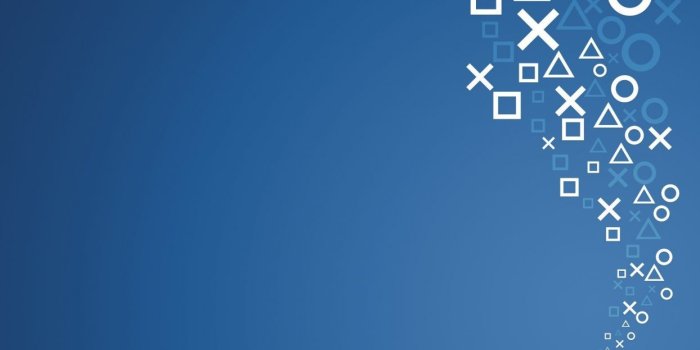 1244x700 Video games blue minimalistic symbol Sony console PlayStation