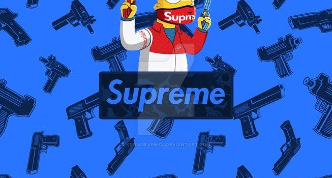 653x1223 Supreme x Simpsons Iphone Wallpaper by krongraphics