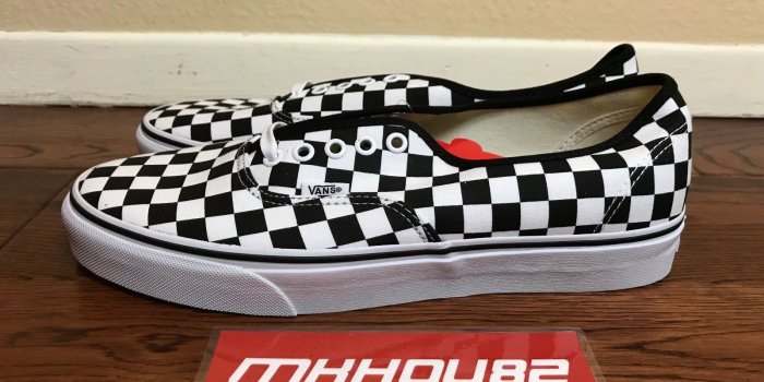 1600x1200 New Vans Authentic Checkerboard Checkered Black White Era Shoes Size 10