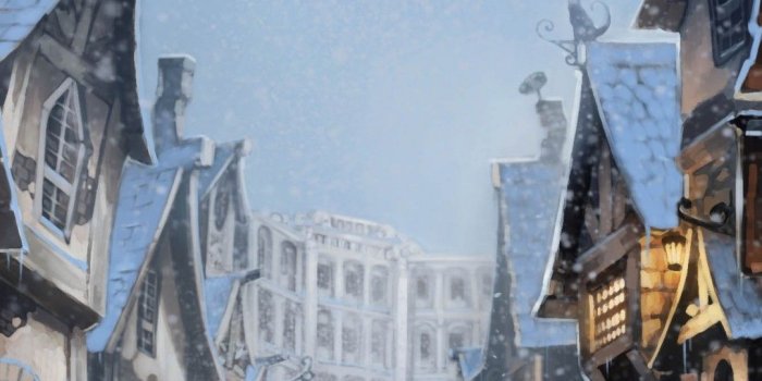 1080x2160 Download 1080x2160 Diagon Alley, Harry Potter, Snow, Artwork