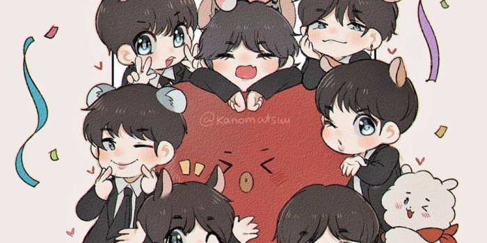 960x960 Bts Fanart Print Chibi 2 15 Bts Fanart - Kpop Wallpaper