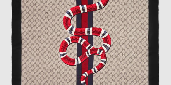 2400x2400 Web And Kingsnake Print Gg Silk Scarf - Gucci Snake Print (#1088472