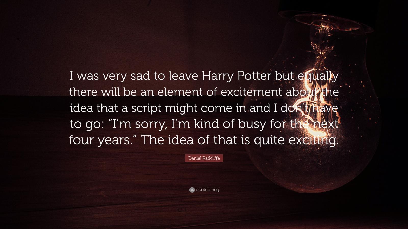 3840x2160 Daniel Radcliffe Quote: “I was very sad to leave Harry Potter but