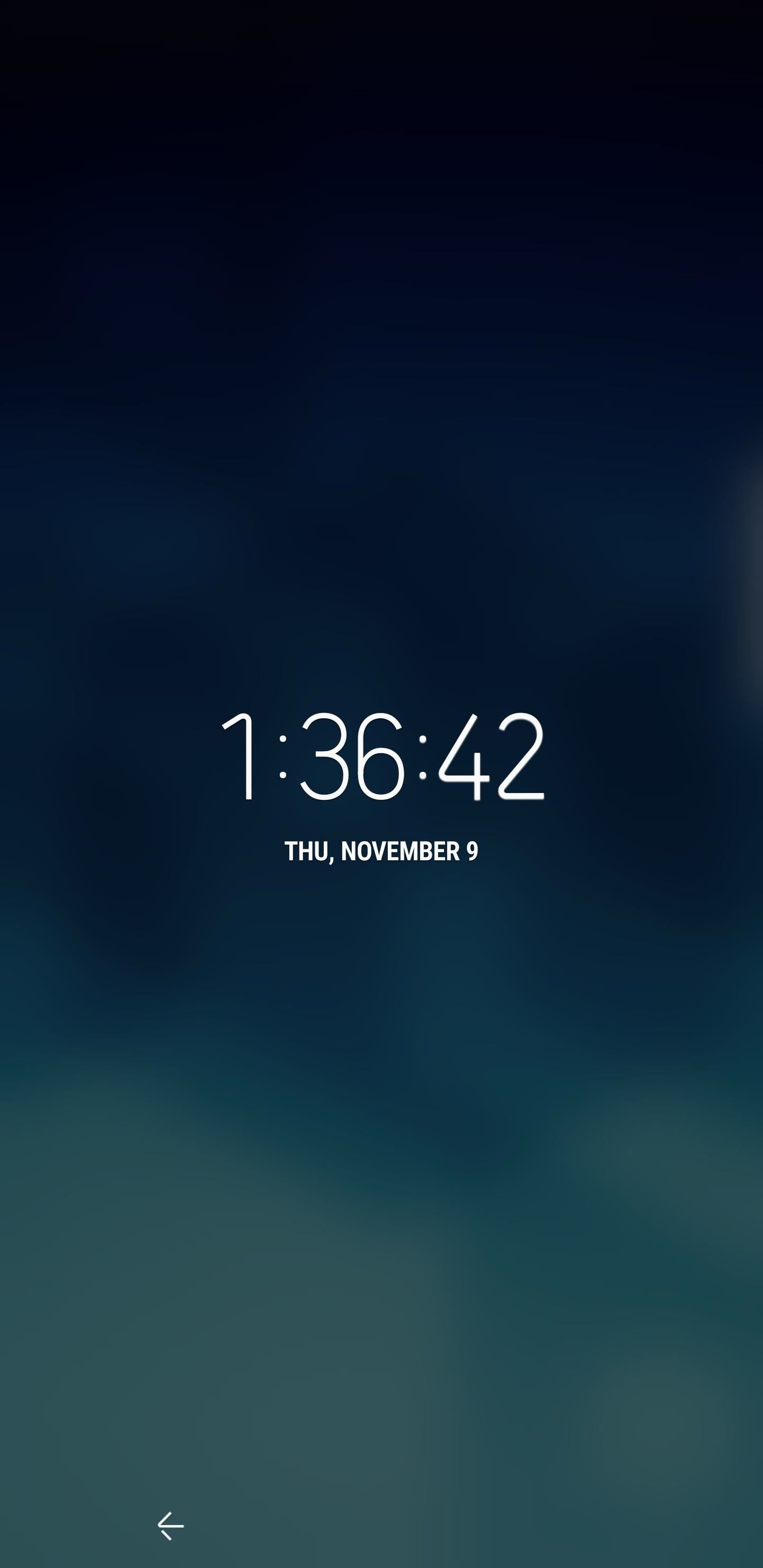 1440x2960 Galaxy S8 Oreo Update: Lock Screen Clock Now Matches Wallpaper Color