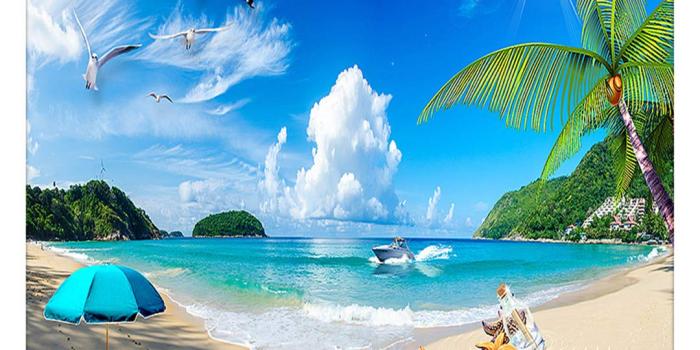 1080x1000 Custom 3D Photo Wallpaper Summer Seaview Sunshine Beach Photography