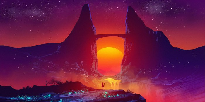 2560x1440 Synth Waterfall, HD Artist, 4k Wallpapers, Images, Backgrounds