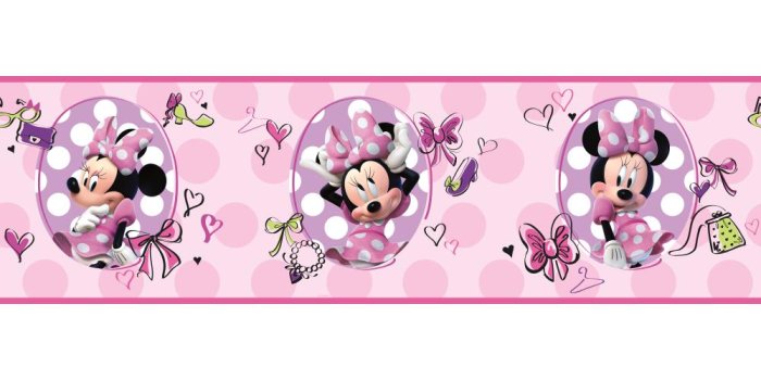 1000x1000 Walt Disney Kids Ii Fashionista Minnie Border - Wallpaper & Border