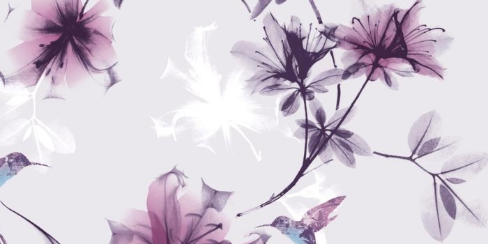 1000x1000 Graham & Brown X-Ray Floral Purple and Pink Removable Wallpaper