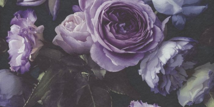 1000x1000 Grandeco Opus Vintage Floral Purple Wallpaper