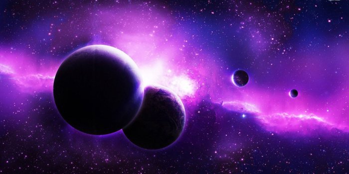 1920x1080 Planets in the purple galaxy wallpaper - Space wallpapers - #43339