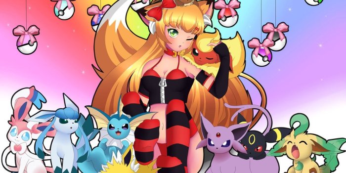 1332x850 Photo Wallpaper Girl, Anime, Art, Pokemon, Pokemon, - Eevee