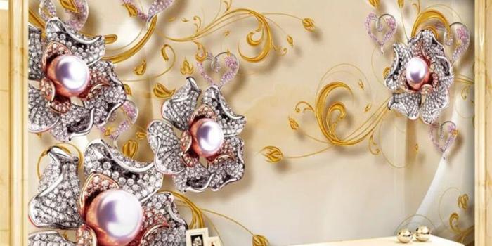 900x900 US $9.3 48% OFF|beibehang Custom wallpaper 3d high definition jewelry  diamond gold plated silver romantic flowers background wall paper 3d  mural-in