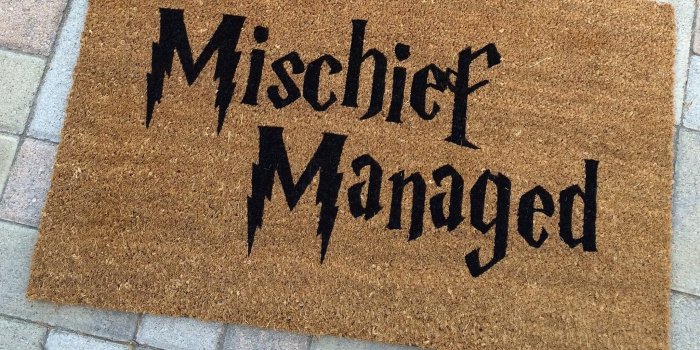 2047x1489 Harry Potter Themed Mischief Managed Doormat – Nickel Designs Custom