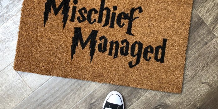 2048x2048 Harry Potter Themed Mischief Managed Doormat – Nickel Designs Custom