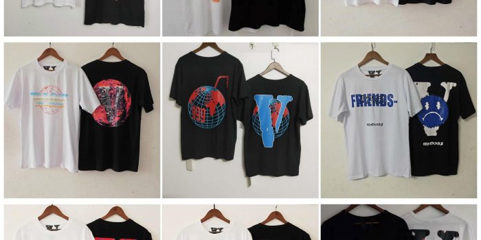 2460x2500 2019 New Streetwear Brand designer Vlone Hip hop Print Letter Cotton  T-shirt Men women Casual Tee
