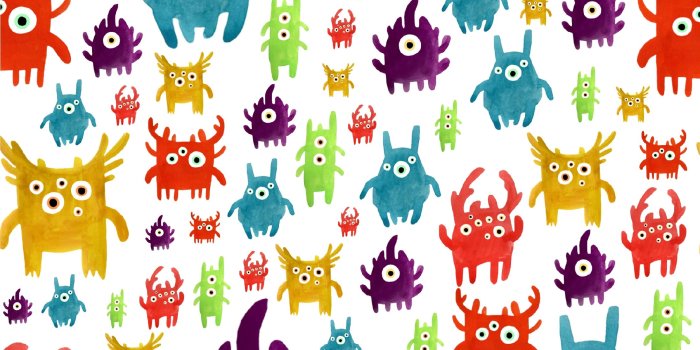 2160x1620 Made a cute monster pattern to use as a wallpaper~ hope you guys