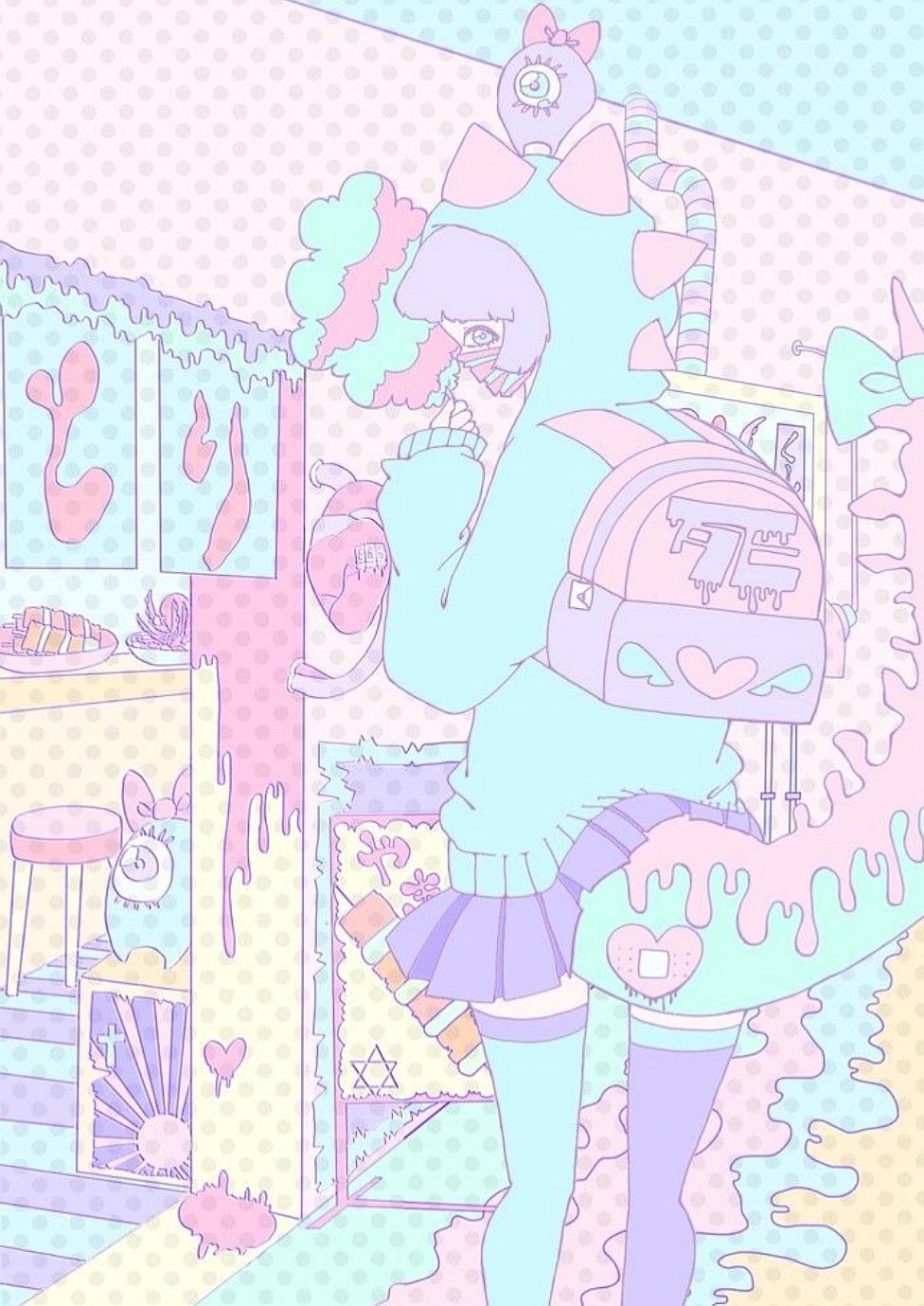 976x1379 Aesthetic anime style doodle kawaii pastel cute wallpaper background