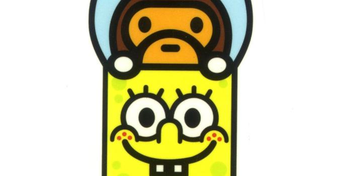 1111x1111 1231 SpongeBob Japan Milo Style , Height 8 cm, decal sticker di 2019