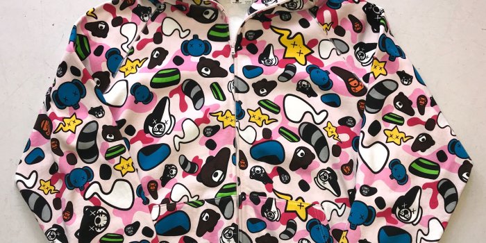 2840x3264 2006 Pink Bape Baby Milo x Kaws Animal Kingdom Full-Zip Hoodie