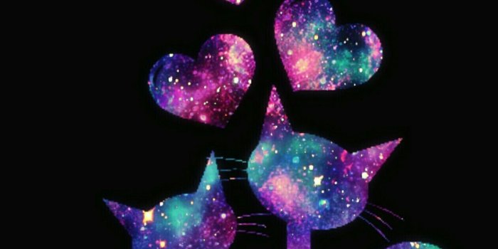 1261x2231 Kitty cat love galaxy wallpaper I created! | Wallpaper