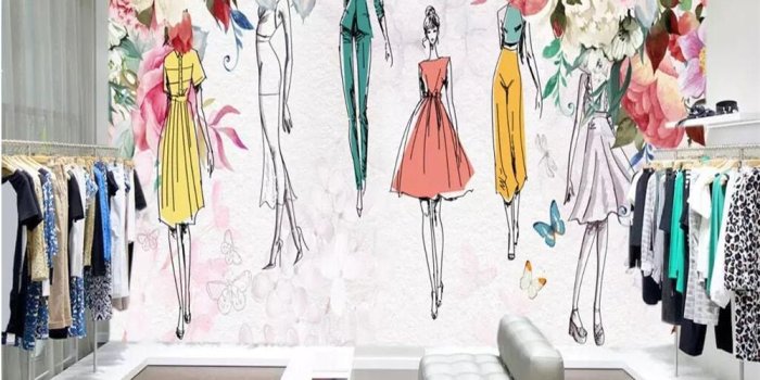 1000x800 US $9.0 40% OFF|beibehang Custom mural 3d wallpaper watercolor flower  beauty retro personality fashion beauty clothing store 3d wallpaper  murals-in