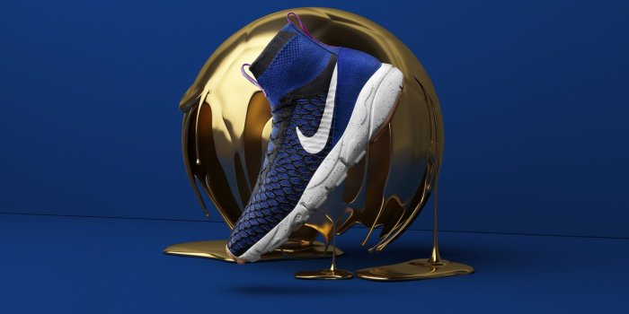 1680x1050 Cool Nike Shoes, Golden Ball, Blue Background ❤ 4K HD Desktop