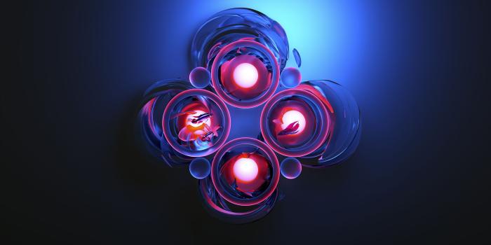 2560x1440 Wallpaper LED, Neon, Fishes, Circles, Blue, HD, Abstract / Most