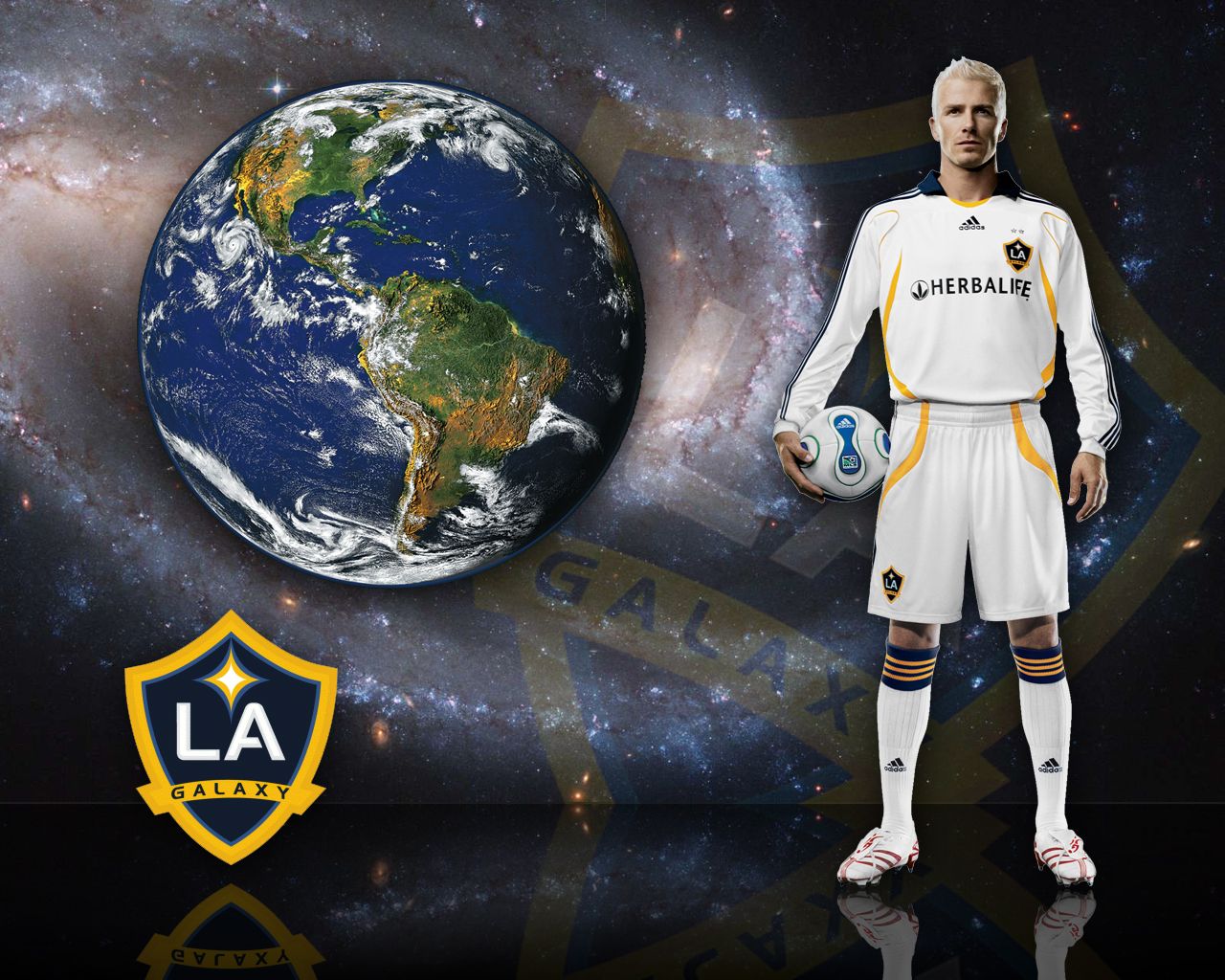 1280x1024 top footballer wallpaper: David Beckham LA Galaxy Wallpaper