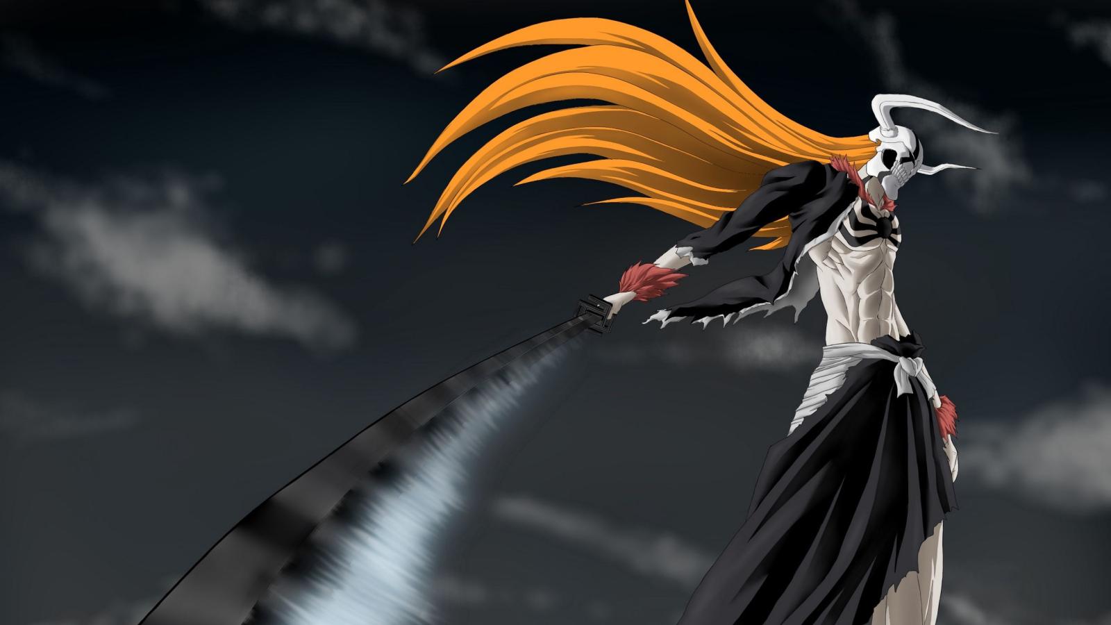 2560x1440 Download wallpaper 2560x1440 bleach, ichigo, sword, hollow, wave