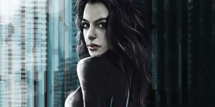 1332x850 Wallpaper look, batman, art, painting, catwoman, Anne Hathaway