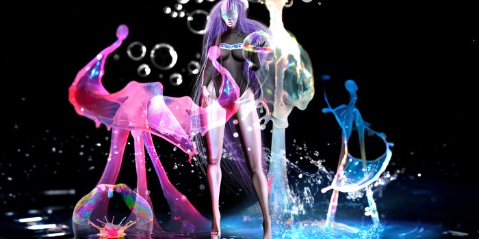 7049x5620 Wallpaper : secondlife, fashion, fierce, hydrokinesis, water, drop