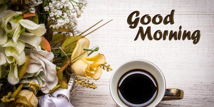 1920x1280 Beautiful Early Morning With Flower Wishing Good Morning - Coffee