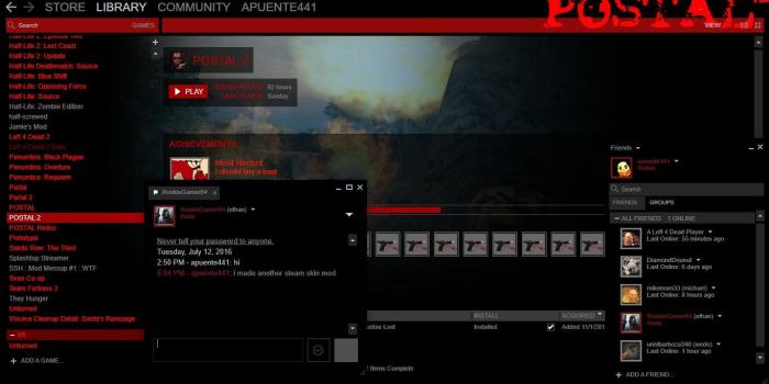 1366x768 postal 2 steam skin [Steam] [GUI Mods]