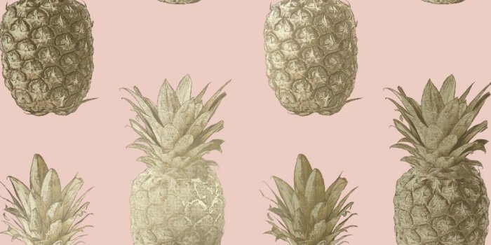 1000x1000 Calypso Pineapples Motif Wallpaper Pink Gold - Pink Pineapple