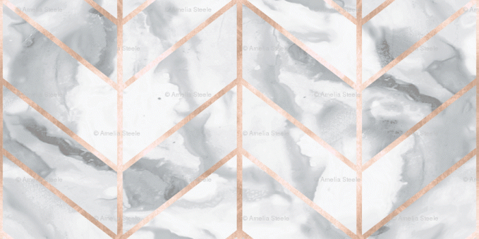 900x1125 Carrera Marble Herringbone / Rose Gold Gilt wallpaper