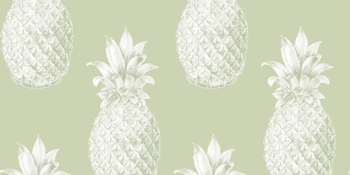 1000x1000 Pineapples Motif Wallpaper Green