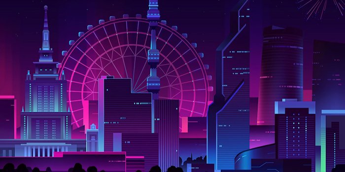2730x1536 Neon City wallpaper : outrun