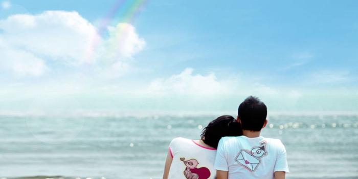 1440x1080 Couple Seating With A Rainbow Pic - Romantic Wallpapers Free