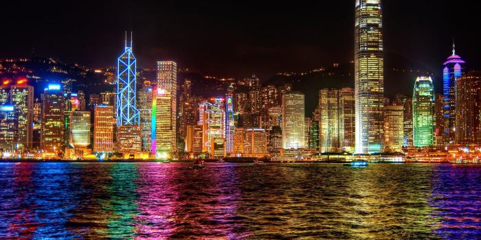 1920x1080 Beautiful city night Hong Kong China buildings lights wallpaper