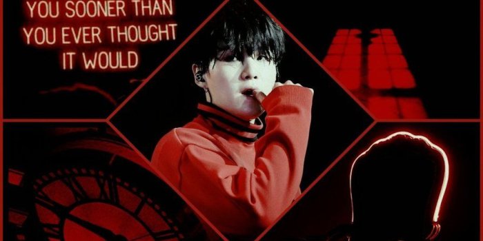 894x894 BTS Suga red and black aesthetic moodboard | ❤ Yoongi quotes ❤ in