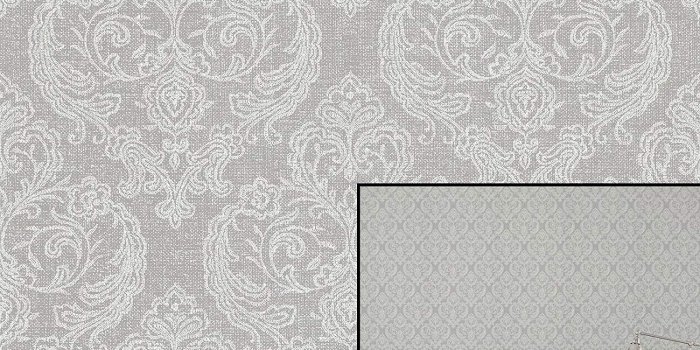 1500x1500 Crown Calico Damask Soft Grey Wallpaper M1309 - Paste the Wall Textured  Feature