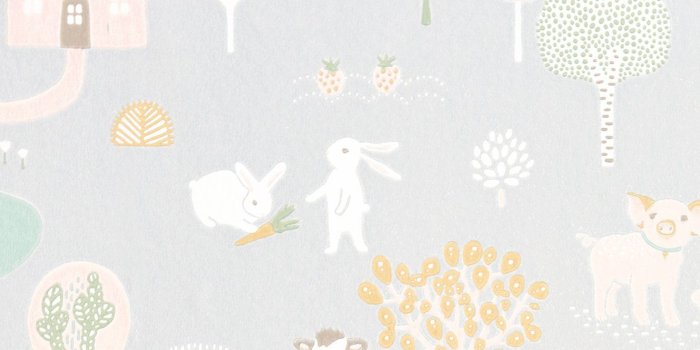 1328x1328 My Farm Wallpaper - Soft Grey