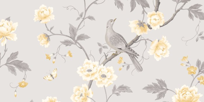 3925x4000 Colours Dorthea Soft Grey Floral Mica Effect Wallpaper