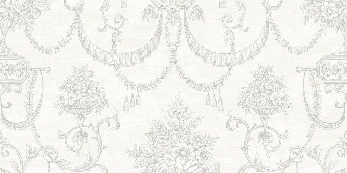 1258x1280 Bouquet Swag Wallpaper in Soft Grey MM50309 by Wallquest