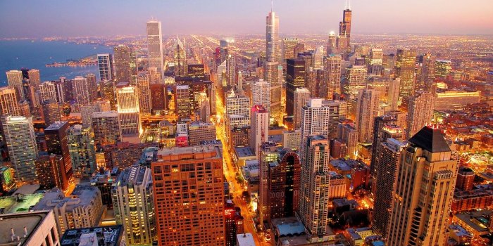 1332x850 Wallpaper city, the city, dawn, skyscrapers, Chicago, morning images