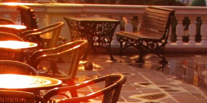 720x1280 720x1280 early morning, city, chairs, street cafe, terrace, sunlight