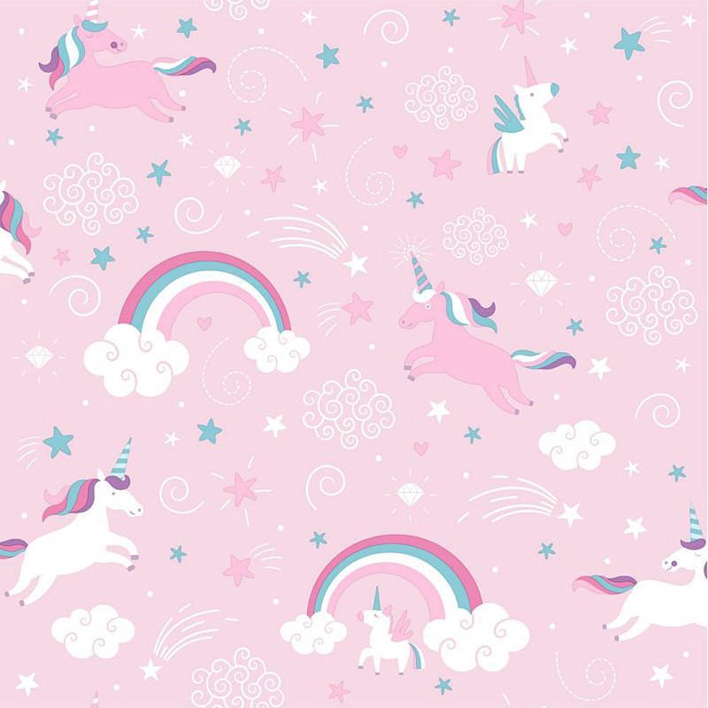 1000x1000 Details about Pink Unicorn Wallpaper Girls Kids Girly Rainbow Fairytale  Stars Clouds Ugepa